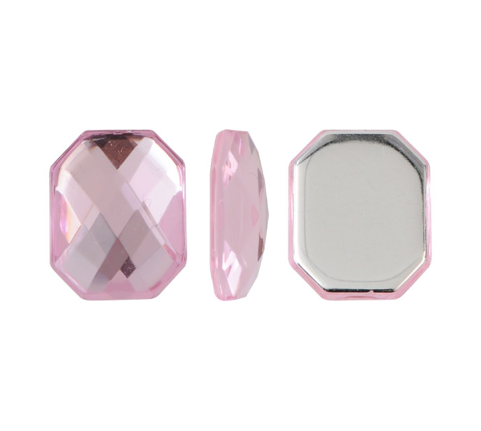 Acrilico K1037 octagon plano 10x12mm vintage rose 22 x und