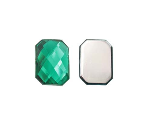 Acrilico K1037 octagon plano 10x12mm emerald 6 x und