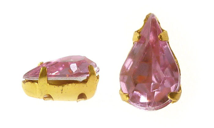 Acrilico K1017 gota con cono 5x8mm/oro ligth rose 26 x und