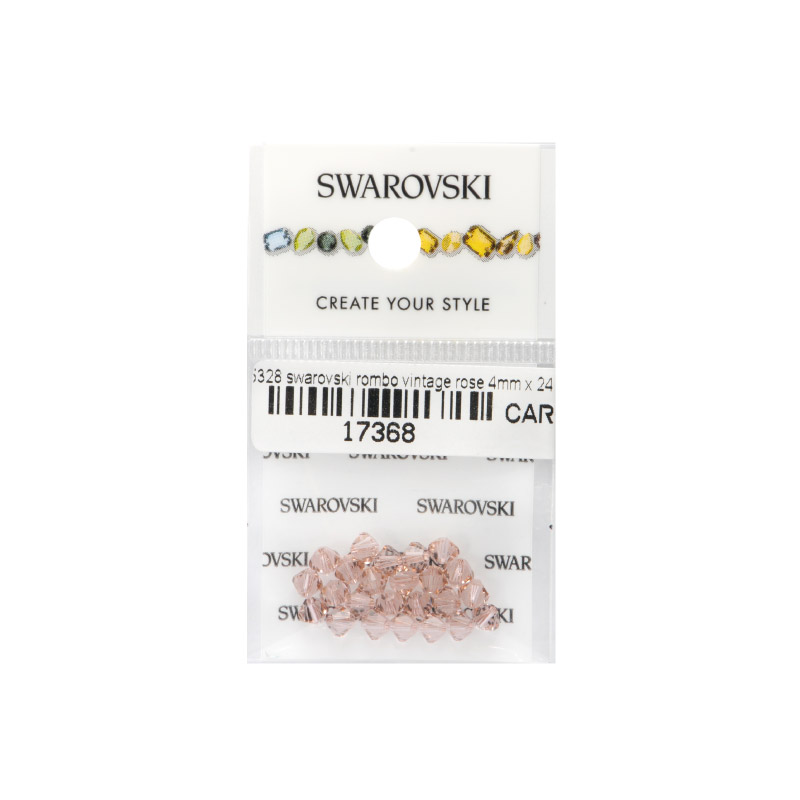5328 swarovski rombo vintage rose 4mm x 24 unidades