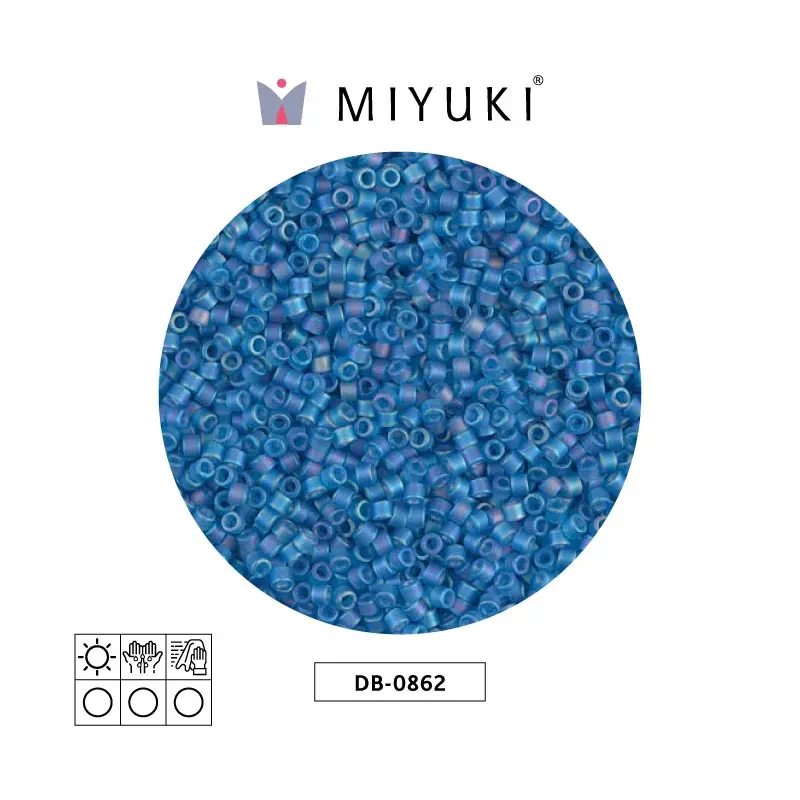 Miyuki delica 11/0 DB0862 matte transparent capri blue AB x 50g