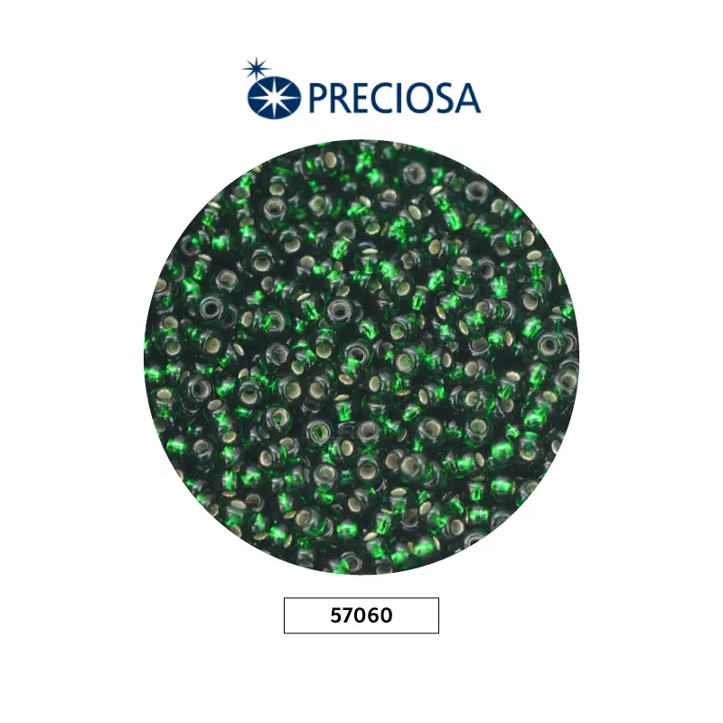 Mostacilla checa preciosa 10/0 2mm 57060 verde brillante x 500g