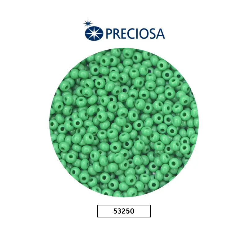 Mostacilla checa preciosa 10/0 2mm 53250 OP verde x 500g