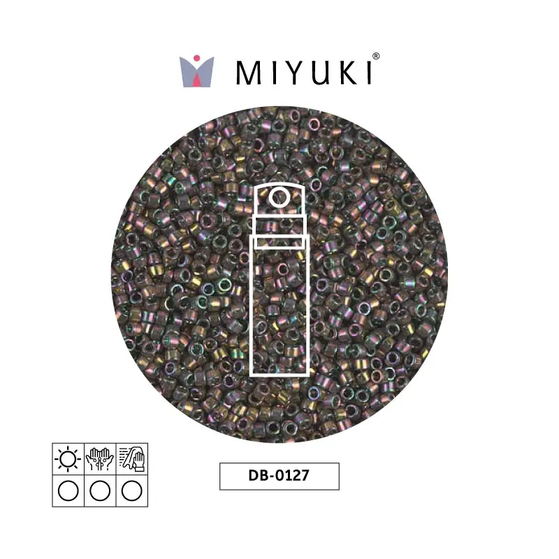 Miyuki delica 11/0 DB0127 tr verde goldluster x 10g