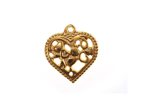 Herraje corazon grabano Z3190 20mm dorado x und