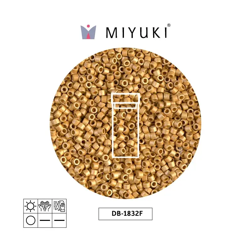 Miyuki delica 11/0 DB1832F galvanizado dorado Duracoat x 3g