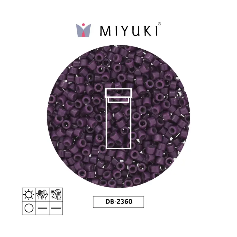 Miyuki delica 11/0 DB2360 durac opaco oscuro morado x 3g