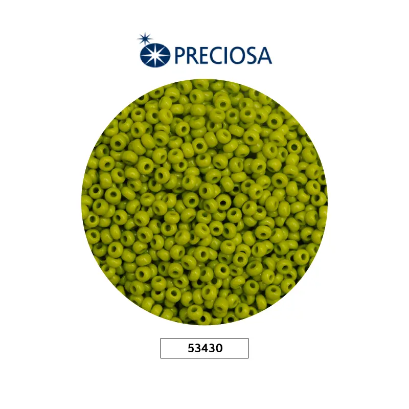 Mostacilla checa preciosa 10/0 2mm 53430 verde oliva x 500g