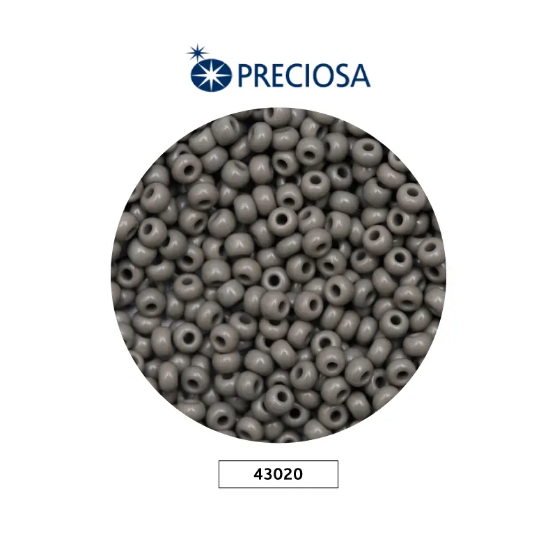 Mostacilla checa preciosa 8/0 3mm 43020 gris x 500g