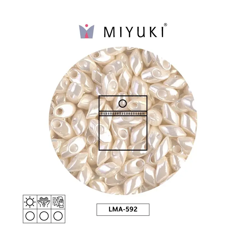 Miyuki long magatama 4x7mm LMA0592 antique ivory pearl ceylon x 25g