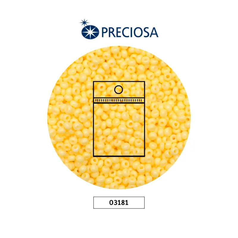 Mostacilla checa preciosa 10/0 2mm 03181 amarillo pastel x 50g