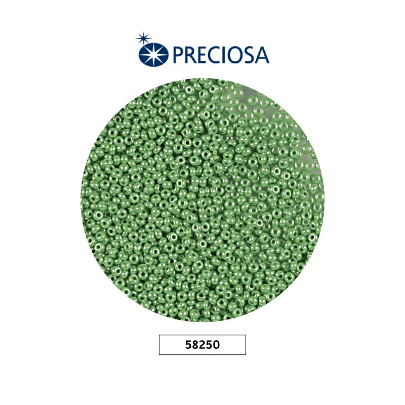 Mostacilla checa preciosa 10/0 2mm 58250 P verde perlado x 500g
