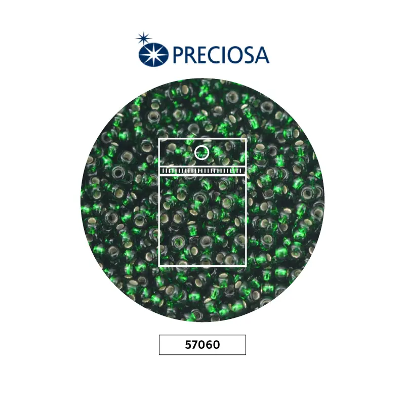 Mostacilla checa preciosa 10/0 57060 verde brillante x 50g