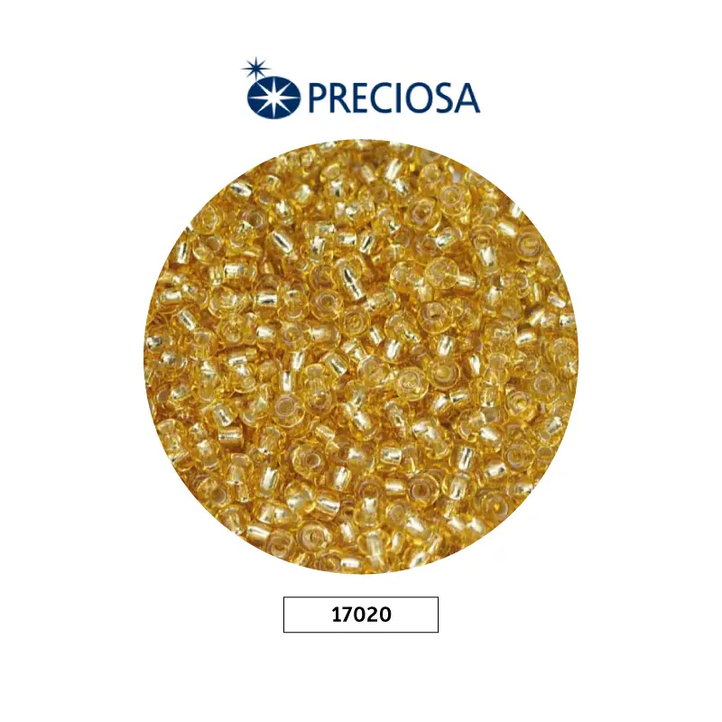 Mostacilla checa preciosa 2mm 17020 LP dorada x 500g