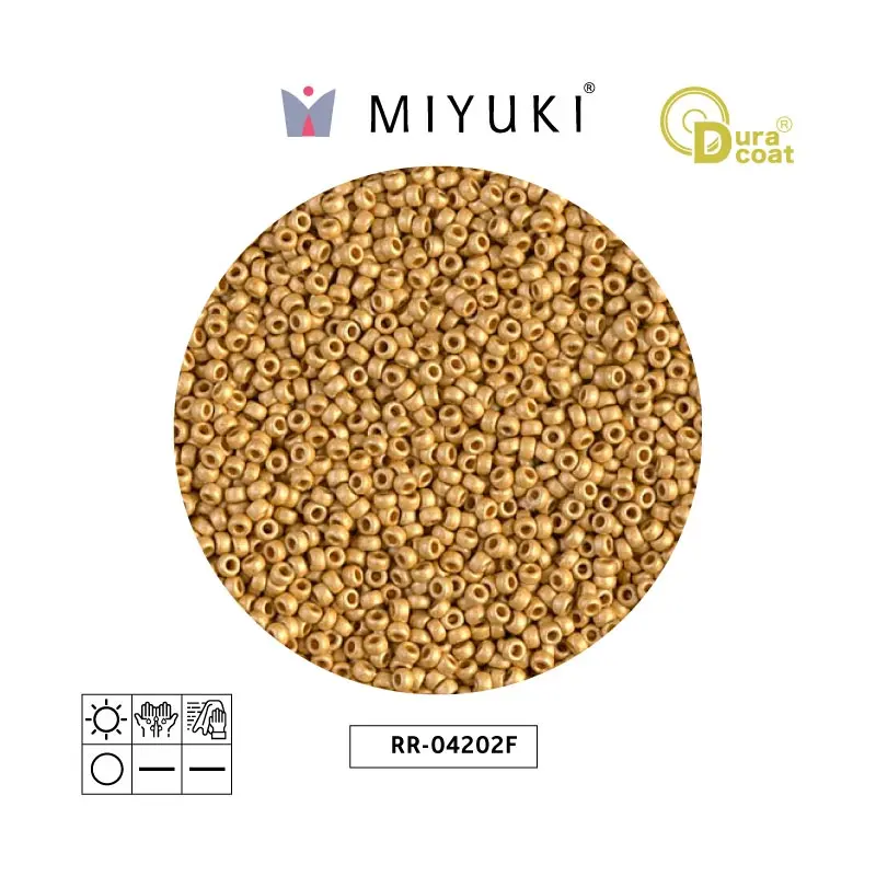 Mostacilla Miyuki rocalla 15/0 RR4202F galvanizado mate dorado Duracoat x 250g