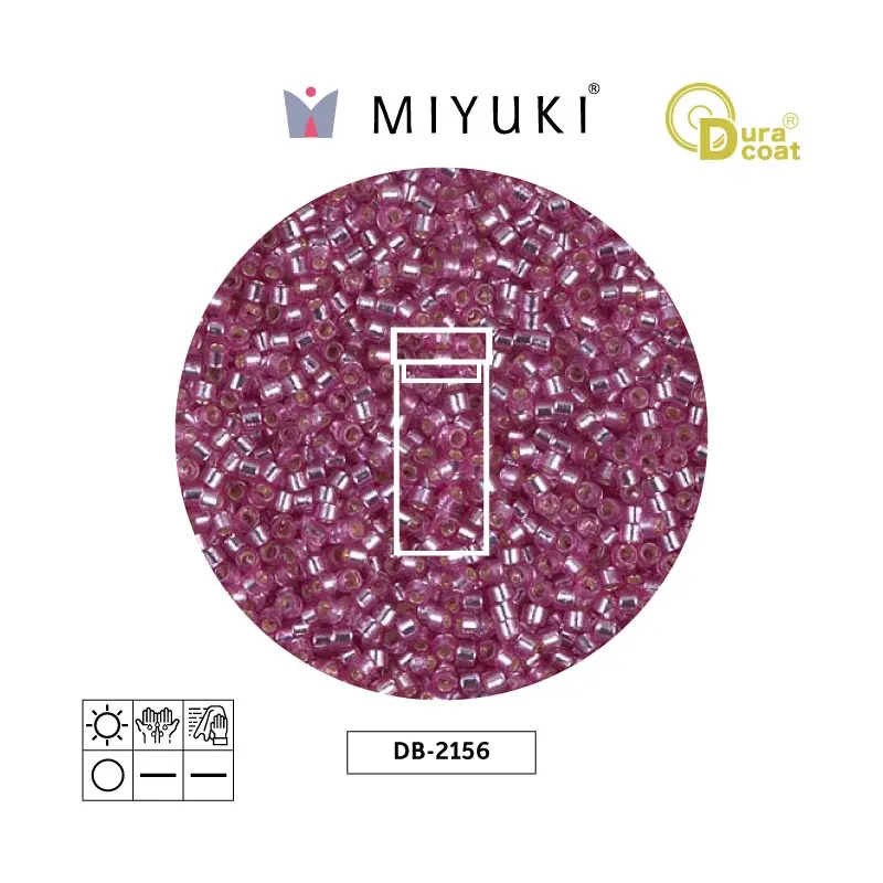 Miyuki delica 11/0 DB2156 plateado forrado orchid Duracoat x 3gr