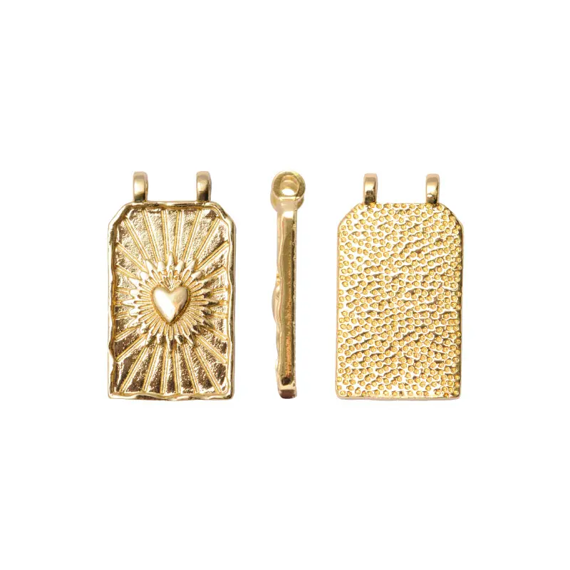 Dije rectangular sagrado corazón 13x24mm/Golfi x und