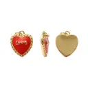 Dije esmaltado rojo corazon love 13x16mm/Golfi x und