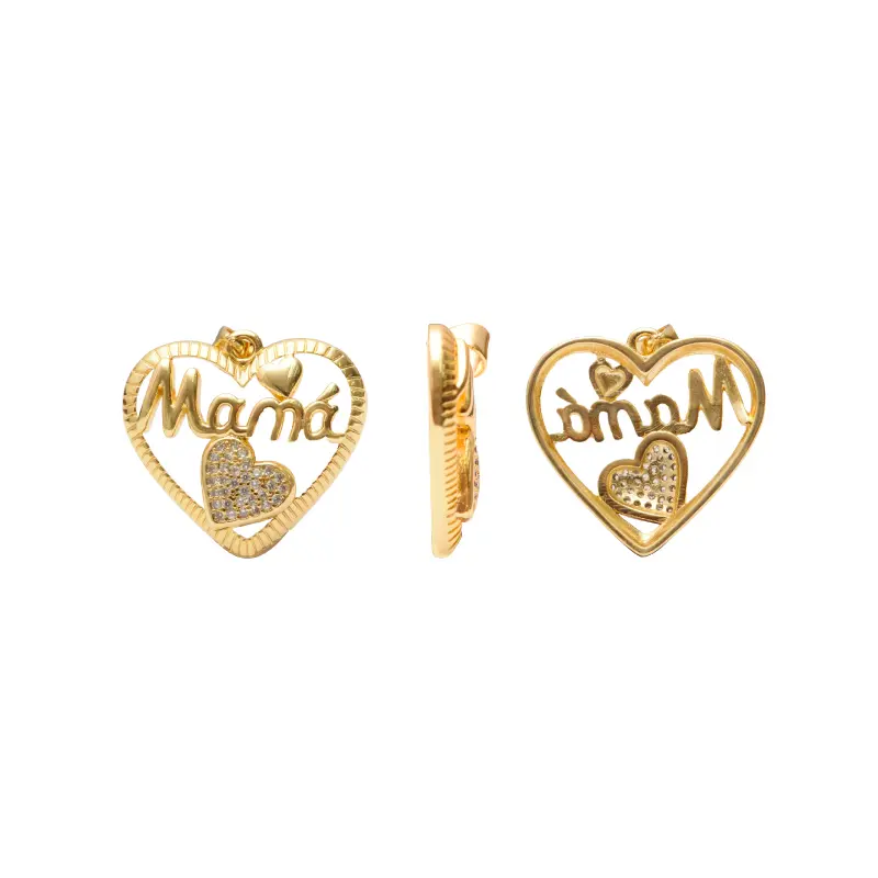 Dije corazon cristales mama 25mm/Golfi W12051 x und