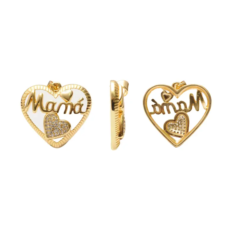 Dije corazon cristales mama 25mm/Golfi W12051 x und