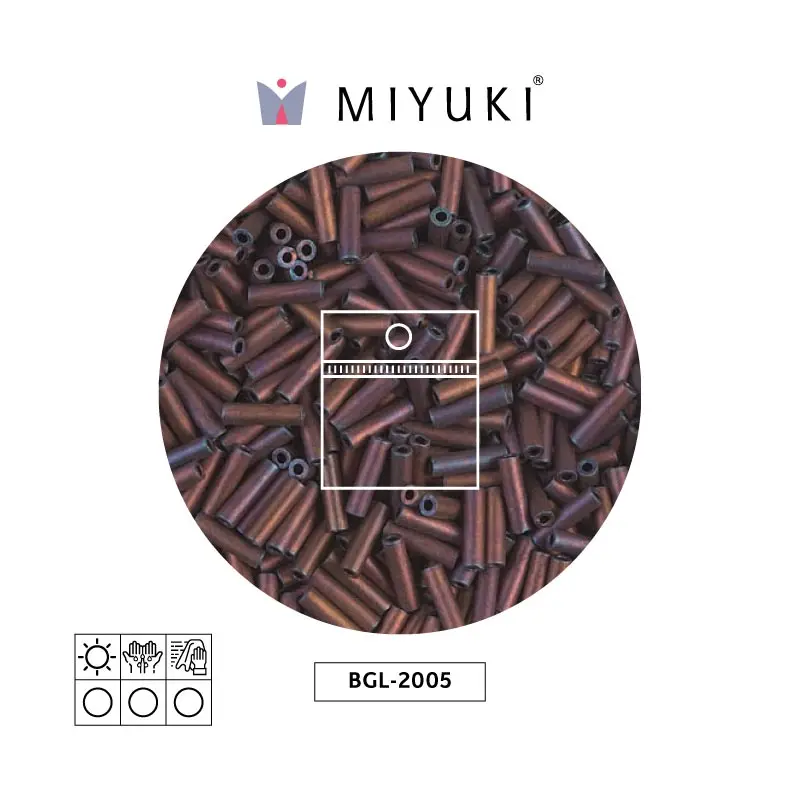Miyuki bugle 6mm BGL2005 mate metalizado oscuro rojo AB x 25g