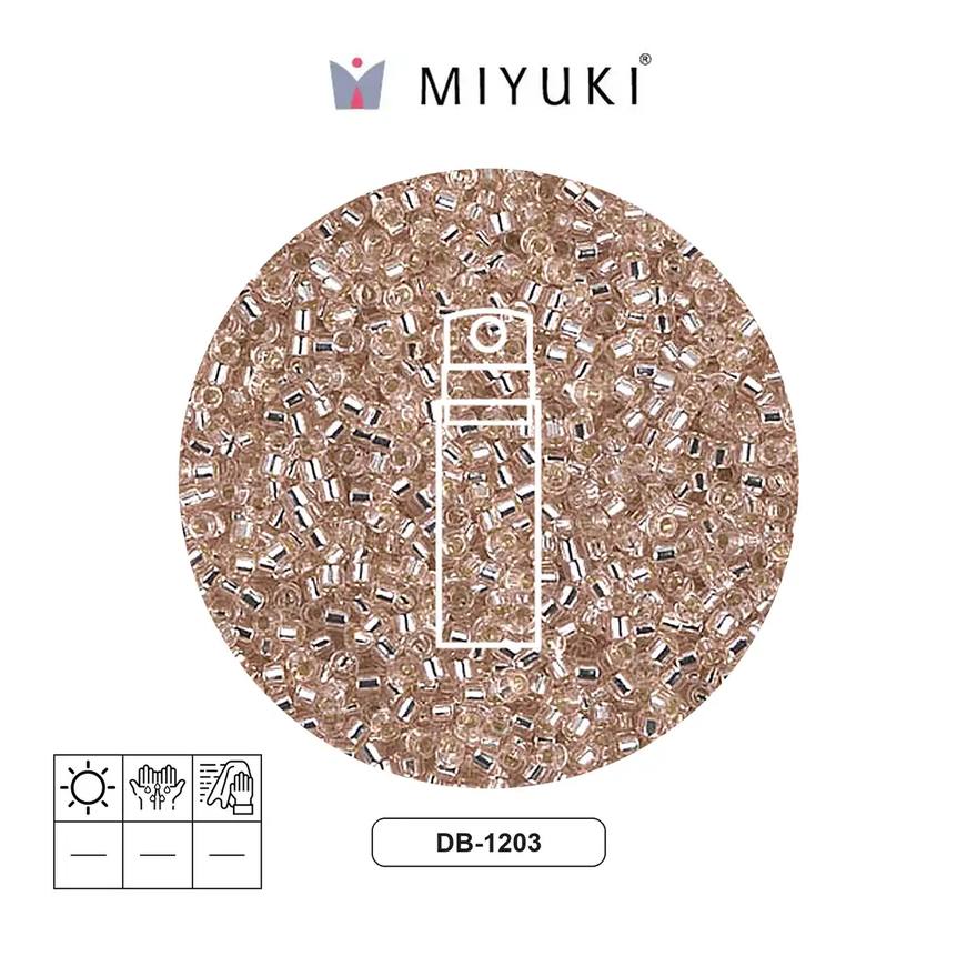 Miyuki delica 11/0 DB1203 plateado forrado rosado niebla x 10g