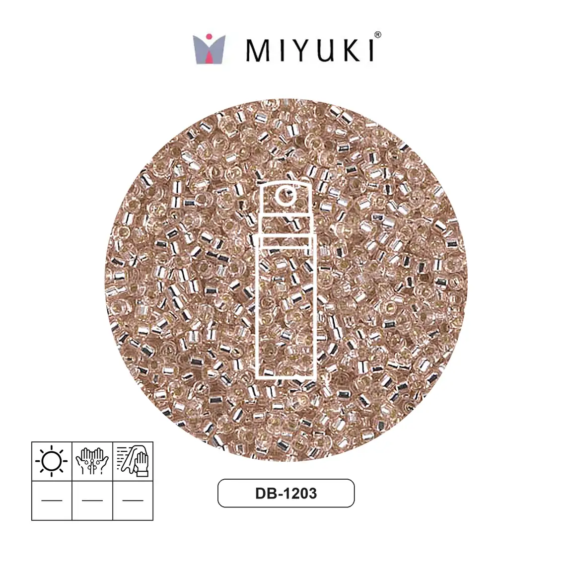 Miyuki delica 11/0 DB1203 silver lined pink mist x 10g