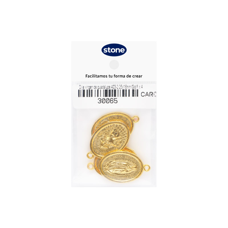 Medalla virgen de guadalupe 403-2 25x16mm/Golfi x 4unds