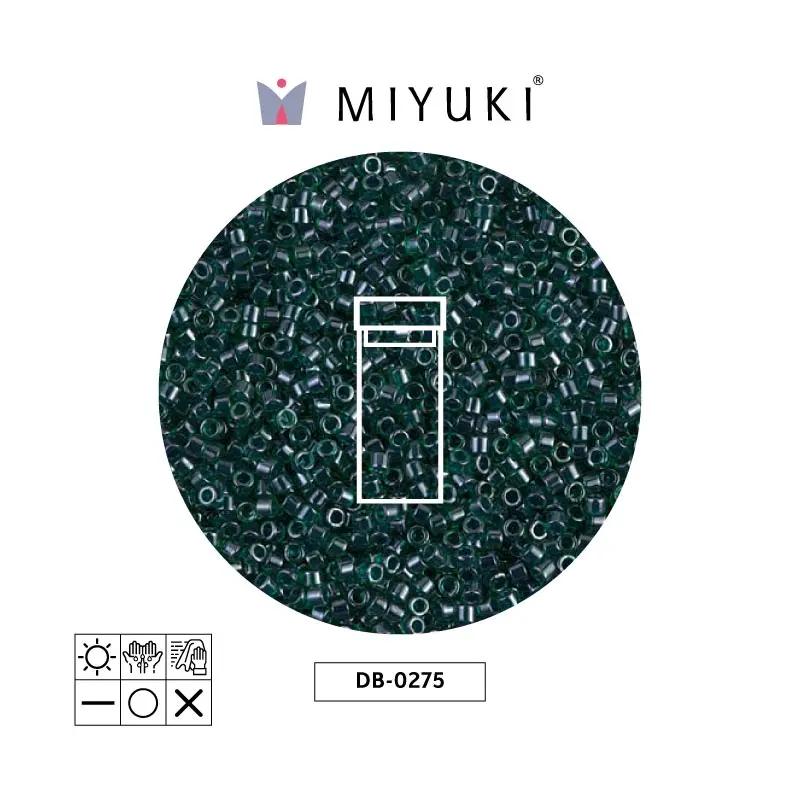 Miyuki delica 11/0 DB0275 lined emerald luster x 3g
