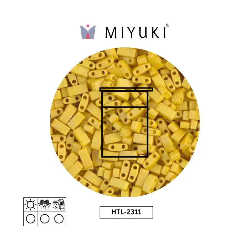 Miyuki half tila 5x2.3x1.9mm HTL2311 mate opaco canary x 10G