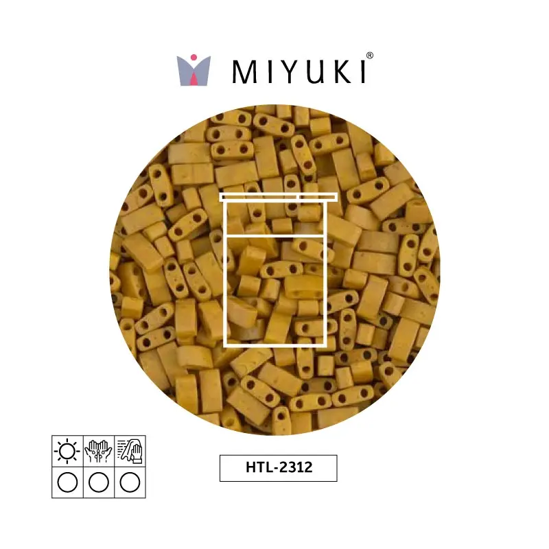 Miyuki half tila 5x2.3x1.9mm HTL2312 mate opaco mustard x 10G