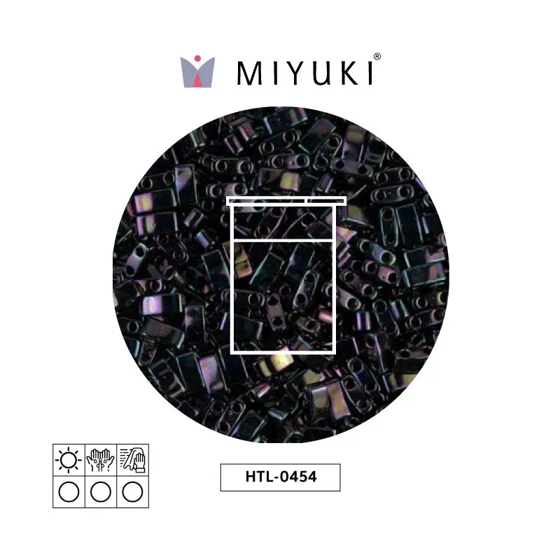 Miyuki half tila 5x2.3x1.9mm HTL0454 metalizado oscuro plum iris x 10G