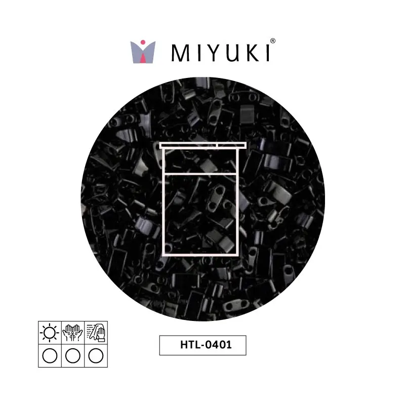 Miyuki half tila 5x2.3x1.9mm HTL0401 negro x 10G