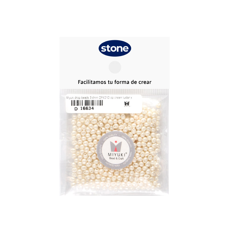 Miyuki drop beads 3.4mm DP421D opaco crema brillo x 25g