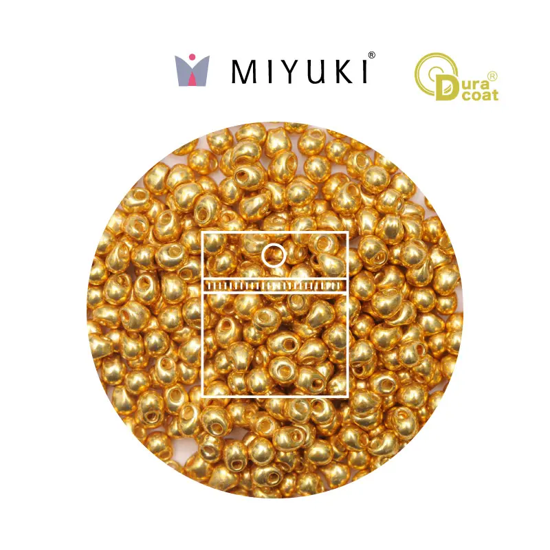 Miyuki drop beads 2.8mm DP4202 galvanizado dorado Duracoat x 25g