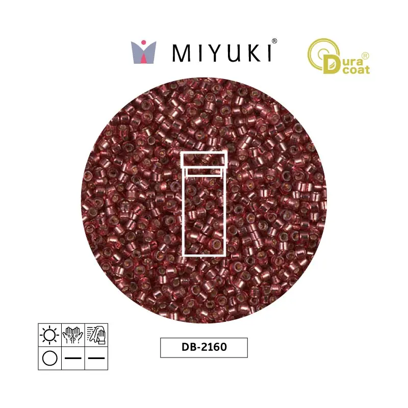 Miyuki delica 11/0 DB2160 silver lined magenta duracoat x 3g
