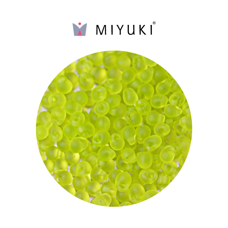 Miyuki drop beads 3.4mm DP0143F transparente verde chartreuse x 500g
