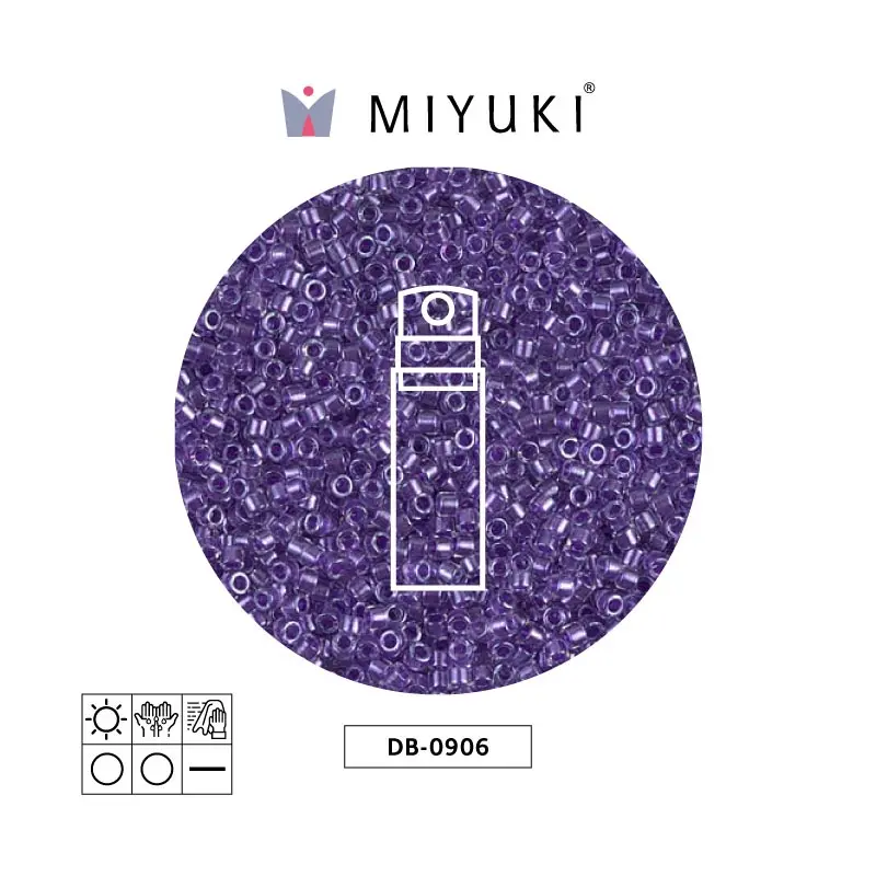 Miyuki delica 11/0 DB0906 sparkling purple lined crystal x 10g