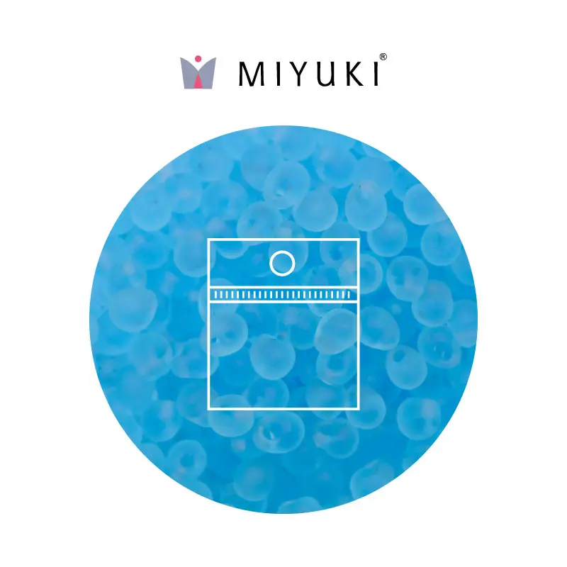 Miyuki drop beads 3.4mm DP0148F matt trans aqua x 25g