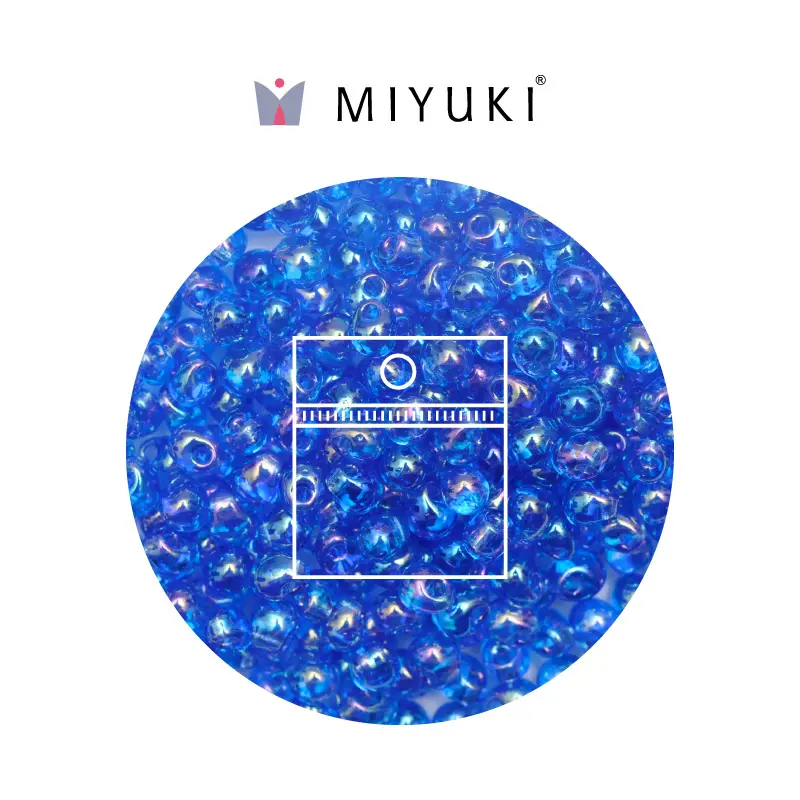 Miyuki drop beads 3.4mm DP0261 transparente azul AB x 25g