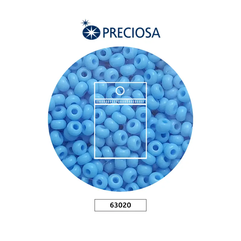 Mostacilla checa preciosa 10/0 2mm 63020 OP azul claro x 50g