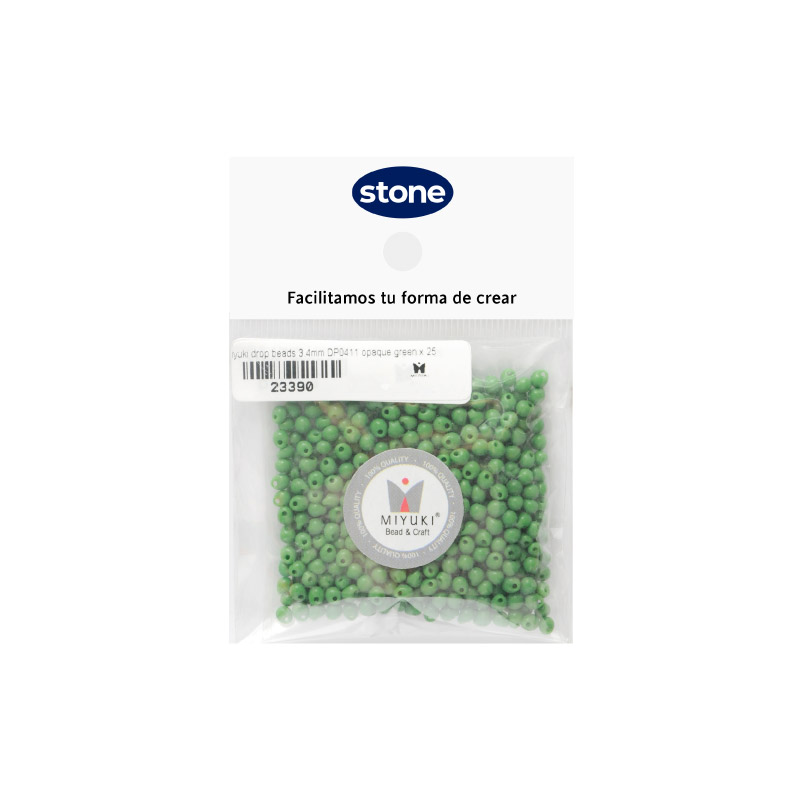 Miyuki drop beads 3.4mm DP0411 opaco verde x 25g