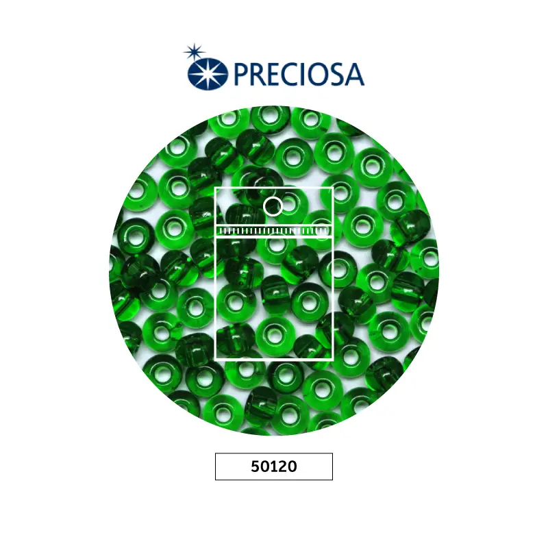 Mostacilla checa preciosa 6mm LP esmeralda x 50g