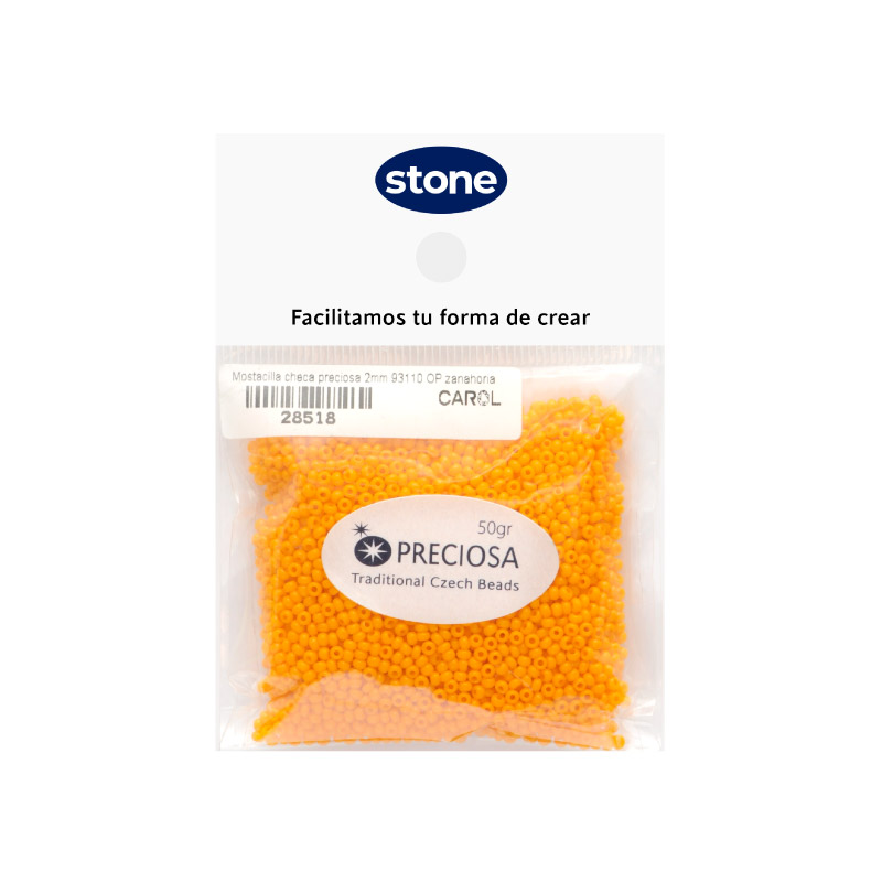 Mostacilla checa preciosa 10/0 2mm 93110 OP zanahoria x 50g