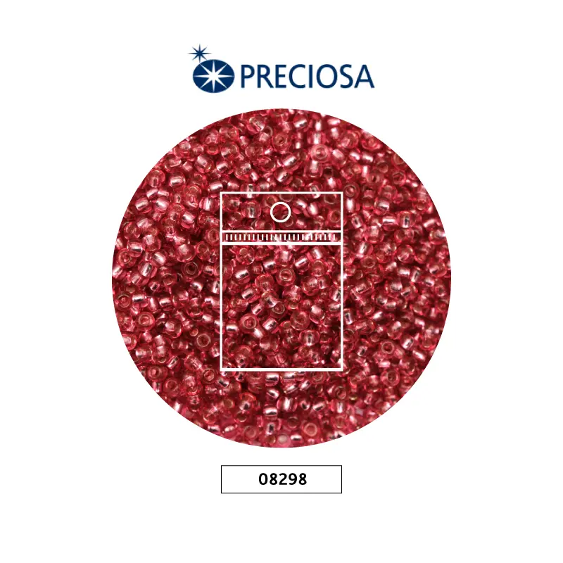 Mostacilla checa preciosa 10/0 08298 rosado fuerte brillante x 50g