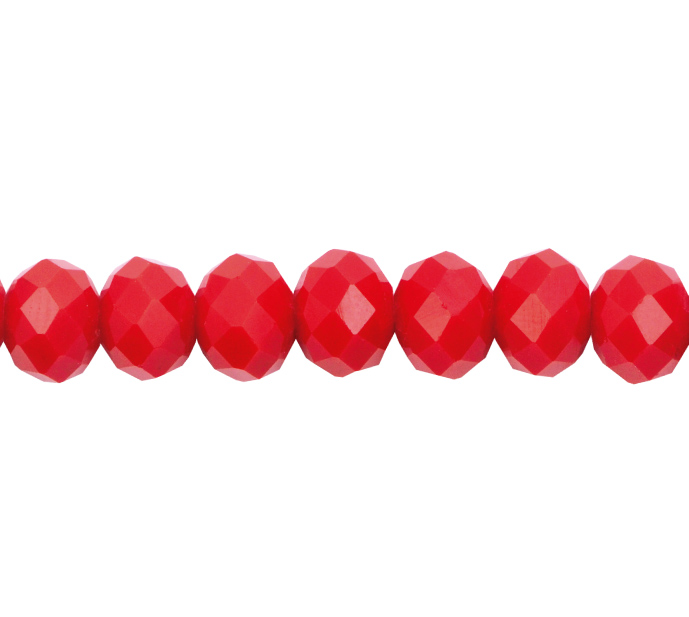 Murano rondela facetada 6mm rojo coral 84 x 74unds
