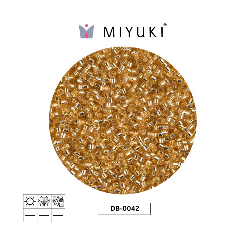 Miyuki delica 11/0 DB0042 dorado forrado cristal x 50g