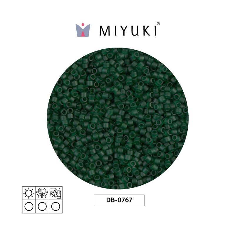 Miyuki delica 11/0 DB0767 mate transparente verde x 50g