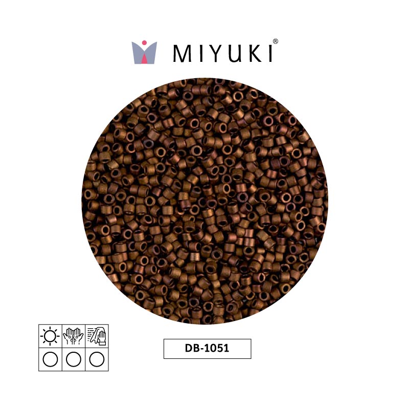Miyuki delica 11/0 DB1051 mate metalizado bronze/gold AB x 50gr