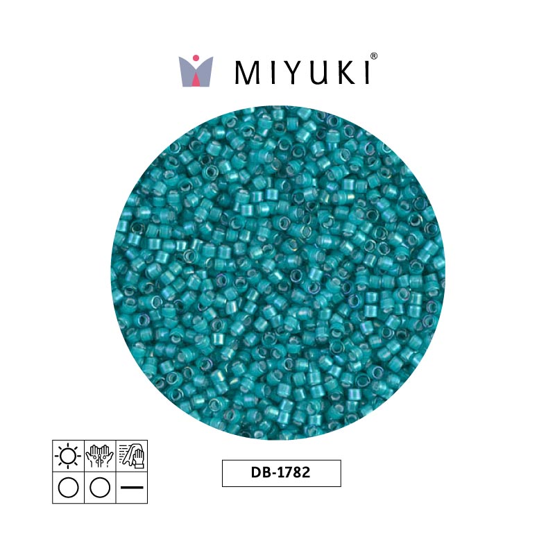 Miyuki delica 11/0 DB1782 forrado azul verdoso AB x 50g